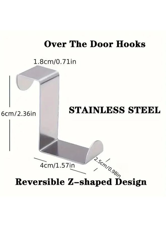 10 Pack Over The Door Hooks Iron Z Shaped Metal Hangers For Clothes Towels Coats - Image 3